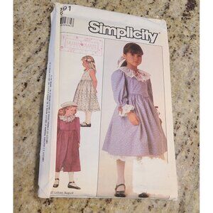 Girls Size 6 Lillian August Petticoat SunDress Simplicity #8191 pattern 1980's